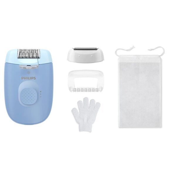 Depiladora Philips Bre247/00 Cuerpo Piernas Cbzal Masajeador Azul Claro
