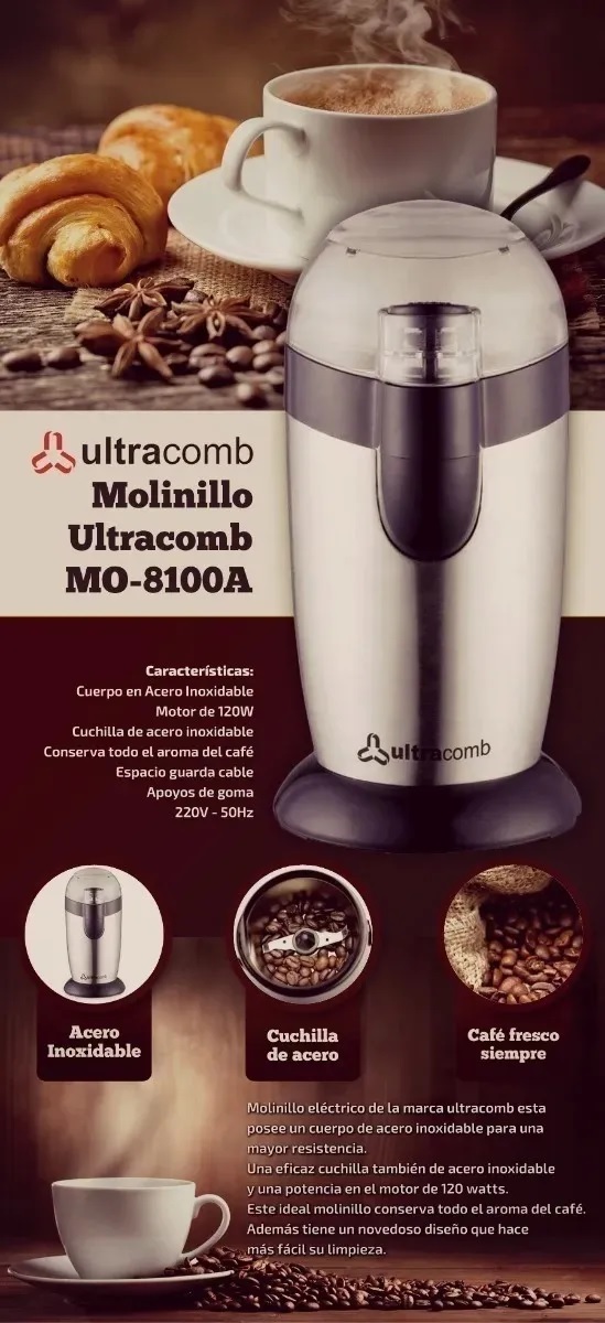 Molinillo Eléctrico para Café 120w MO-8100A - Ultracomb